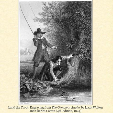 the compleat angler engraving 1844 edition fly fishing